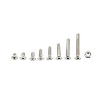 300pcs Tornillos hexagonales de acero inoxidable M2.5 con surtido de tuercas hexagonales(Cabeza hexagonal avellanada) Tornillos de Cabeza del Casquillo del Hex de Acero Inoxidable