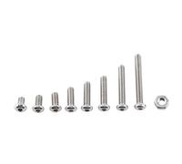 300pcs Tornillos hexagonales de acero inoxidable M2.5 con surtido de tuercas hexagonales Tornillos hexagonales Surtido de tuercas de acero inoxidable (Hexágono de cabeza redonda)
