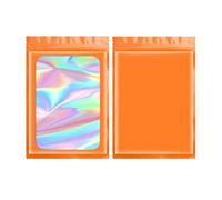 300ps Mylar Bolsas Impresas Pendientes Resellables Anillo Almacenamiento de Joyas Papel Aluminio Holográfico Embalaje Hermético para Empaque(Orange,10x15 cm)