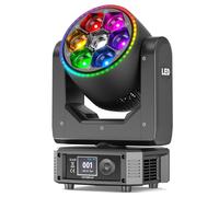 300W Cabeza Movil Luces de Escenario Wash Zoom, 7 RGBW LED Foco Electronico Luz de Fiesta Angulo de Haz 4.5-45° DMX512 Efectos de Iluminacion para Navidad Disco DJ Halloween Bares