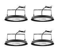 300W UFO LED Lámpara de Alta Bahía,UFO LED 30000LM Focos LED Industrial Con Soporte,campana led industrial Blanco Frío 6500K IP65 Impermeable UFO LED Taller Lámpara para Fábrica Garaje(4PCS)