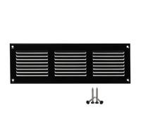 300x100mm Metalica Rejilla de Ventilación con Mosquitera - Negro