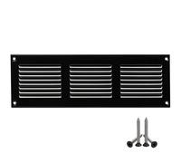 300x100mm Metalica Rejilla de Ventilación con Mosquitera - Negro