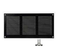 300x150mm Metalica Rejilla de Ventilación con Mosquitera - Negro