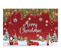 300x200cm Feliz Navidad Fondo Camión Rojo Santa Fotografía Copo de Nieve Bola de Navidad Decoración Fiesta Banner