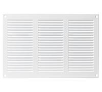 300x200mm Metalica Rejilla de Ventilación con Mosquitera - Blanco