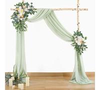 300x75cm para el arco de la boda que cubre la tela de gasa pura para elegante para la boda y el estilo del acontecimiento al aire libre (verde)