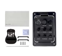 301 - Pastilla de preamplificador de guitarra acústica de 4 bandas con afinador, ecualizadores de agujero de sonido, accesorios duraderos de doble modelo, afinador piezoeléctrico
