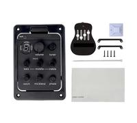 301 - Pastilla de preamplificador de guitarra acústica de 4 bandas con afinador, ecualizadores de agujero de sonido, accesorios duraderos de doble modelo, afinador piezoeléctrico