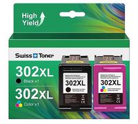 302 XL Compatible para HP 302XL Remanufacturado Cartuchos de Tinta para HP Envy 4525 4520 4522 4524 4520 Officejet 3833 3830 3834 3832 4650 4654 Deskjet 3630 2130 1110 （2-Pack