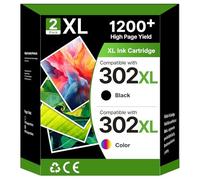 302XL Cartuchos de Impresora Multipack Repuesto para Cartuchos HP 302 XL 302 Negro y Color para HP Envy 4525 4520 4522 4524 4527 Officejet 3830 3831 3833 5230 Deskjet 2130 3630 3636 1110 (2er Pack)