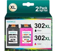 302XL - Cartuchos de Tinta para HP 302 302XL (Negro y Color, Paquete de 2) para Deskjet 3630 3632 2130 Officejet 3830 3831 3833 3835 4650 5220 5230 Envy 4520 4525