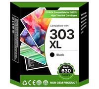 303XL Negro Cartuchos de Impresora Compatible para HP 303 XL Cartuchos HP 303 Negro Reemplazo para HP Envy Photo 6220 6230 6232 6234 7120 7130 7132 7134 7137 7820 7830 7832 Tango TangoX (1 Paquete