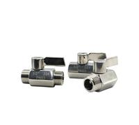 304/316 Stainless steel Mini Ball valve 1/8 1/4 3/8 1/2 3/4 / 1 BSP NPT Female male thread for water oil acid 2 way ball valve(1/4",NPT_SS304_MALE FEMALE)