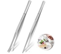 304 Acero Inoxidable Pinzas de Cocina Profesionales,2 Pcs 250 cm Pinzas de Cocina Acero Inoxidable Pinzas Chef Pinzas Barbacoa para Horneado, Barbacoa y Cocinar