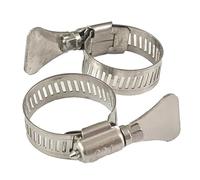 304 clip de tubería de agua de acero inoxidable para fijar y bloquear la tubería de aceite con mango y aro de garganta(155-178mm (2Pcs))