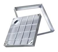 304 - Cubierta de boca cuadrada y rectangular de acero inoxidable para jardín, patio, acera, utilidades, panel de acceso resistente de 35 x 35 cm