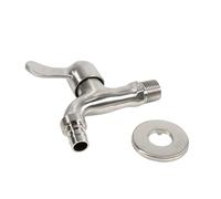 304 de acero inoxidable a prueba de fugas G1 / 2 '' grifo de agua montado en la pared grifo frío individual grifos de bañera(Washing machine faucet (Tsim Tsui))
