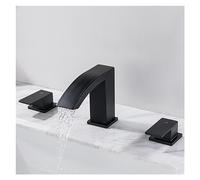 304 Grifo de Cuenca de baño de Dos manijas de Acero Inoxidable con núcleo de válvula de cerámica con Acabado Dorado Cepillado con Agua Dorada fría y Caliente