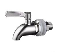 304 - Recipiente de vino de acero inoxidable con válvula de bola, apertura de 12 mm, para vino, zumo, barriles de cerveza, color plateado, 8 x 6 cm