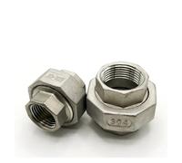 304 Stainless Steel 1/8" 1/4" 3/8" 1/2" 3/4" Female Thread Stainless Socket Union Set Pipe Fitting Connector Water gas Oil RUAJOGYNVM(DN32)