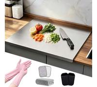 304 Stainless Steel Chopping Board,Metal Worktop Protector & Pastry Boards,Heavy-Duty Thicken Kitchen Cutting Mat with Lip,Easy to Clean,for Kneading Pastry Meat Vegetables Bread (40 * 60cm)