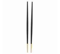 304 Stainless Steel Chopsticks Set | Secure Grip & Heat Protective Japanese Sushi Chopsticks | Gold Plated Tableware for Home / Restaurant / Daily Use (Black Gold)