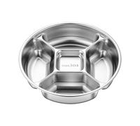 304 Stainless Steel Divided Plate | 5 Section 22.5x5cm Thickened Food Grade Serving Tray Durable Anti Rust Meal Prep Organizer For Fruits Snacks Ingredients Kitchen Buffet Catering Family Dinner Party