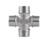 304 Stainless Steel DN8 10 15 DN20 25 32 40 50 1/2" Female Male Thread 4 Way Equal For Water Gas and Oil Cross Pipe Fittings(Male,1-1/2") Plumbing Fittings