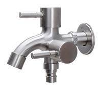 304 Stainless Steel Faucet Lengthened One Into Two Out Multi-function Double-outlet Washing Machine Faucet