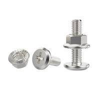 304 Stainless Steel Flat-Head Phillips Screws, Screw and Nut Set for Home Renovation (M8*15 * 5set)