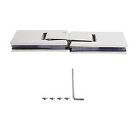 304 Stainless Steel Glass Door Clamp | 180 Degree Auto Close for 8-12mm Tempered Glass | Sturdy Bathroom/Shower/Cabinet Holder Bracket | 50kg Load Capacity, 4 Accessories