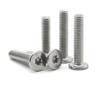 304 Stainless Steel M8 8/10/12/14-60mm Six-Lobe Low Flat Wafer Head Screw Bolt 10Pcs(20mm)