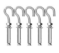 304 Stainless Steel M8 Expansion Eye Bolt Kit, 5-Pack for Concrete Walls, Ceilions, Brick Universal Through-Hole Eyebolt(Size D)
