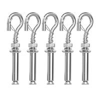 304 Stainless Steel M8 Expansion Eye Bolt Kit, 5-Pack for Concrete Walls, Ceilions, Brick Universal Through-Hole Eyebolt(Size A)