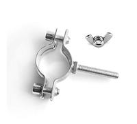 304# Stainless Steel M8 Thread Screw Rod Tube Pipe Clamp Male Thread Clip Fasteners Adjustable Welding Lengthening Screw Rod Tube Pipe Clamps,with Wing Nut,2pcs/Pack (Φ52-57mm L=100mm)
