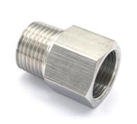 304 Stainless Steel Pipe Fitting Connector M14x1.5mm Metric Female to 1/4" BSP Male Threaded 250bar