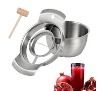 304 Stainless Steel Pomegranate Peeling Tool, Pomegranate Deseeder, Pomegranates Deseeders Tool, Includes Cutter, Bowl, And Wooden Hammer, For Home Kitchen (B)