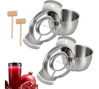 304 Stainless Steel Pomegranate Peeling Tool, Pomegranate Deseeder, Pomegranates Deseeders Tool, Includes Cutter, Bowl, And Wooden Hammer, For Home Kitchen (B*2PCS)