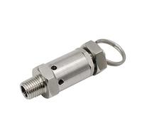 304 Stainless Steel Pressure Relief Safety Valve, 1/4" & 1/2" NPT Pipe Fittings 0.5-10 Bar for Air Compressor(Bspt 0.5inch,7 Bar)