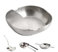 304 Stainless Steel Spoon Rest & Multipurpose Kitchen Utensil Holder,Self-Standing Ladle Holder with Stable Base,Easy Clean,Tabletop Utensil Organizer For Cooking,for Ladles,Tongs,Spatula (1pcs)