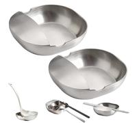 304 Stainless Steel Spoon Rest & Multipurpose Kitchen Utensil Holder,Self-Standing Ladle Holder with Stable Base,Easy Clean,Tabletop Utensil Organizer For Cooking,for Ladles,Tongs,Spatula (2pcs)