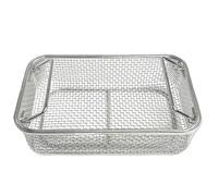 304 Stainless Steel Sterilised Instrument Tray, Surgical Instrument Cleaning Basket, Handle Design, No Burr No Sticking, For Hospital, Surgical, Dental(34x25x7cm/13.4x9.8x2.8in)