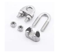 304 Stainless Steel U-Type Wire Rope Clamp Single Pc, M2 to M10mm Cable Clip with Bolt, Marine & Outdoor Rigging Hardware (M4)