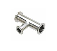 304 Stainless Steel Vacuum Pipe Tri Clamp Reducer Tee Unequal Tee Ferrule Pipe Connector 3 Ways Tee Pipe Branch (Color : Silver, Size : KF40 to KF16) Plumbing Fittings
