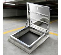 304 Stless - Puerta de acceso para techo de acero inoxidable con junta de sellado y mango, varillas de soporte neumáticas e hidráulicas, cubierta de salida de ático duradera (85 x 85 cm)