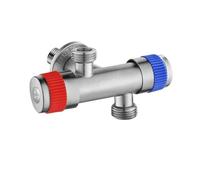 304 SUS One In and Two Out Toilet Three-way Angle Valve Diverter Washing Machine Special Double Control Faucet Switch(A2)