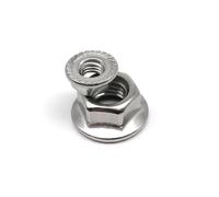 304 tuercas de brida hexagonal de acero inoxidable Tuerca hexagonal dentada de acero inoxidable 304 con rosca a la izquierda M4-M12 44 piezas(M10)