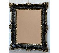 3049 - Marco de fotos barroco (56 x 46 cm), diseño barroco, color negro y dorado