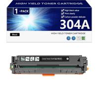304A CC530A CC531A CC532A CC533A Cartucho de Tóner de Alto Rendimiento Compatible para HP Color LaserJet CP2020 2024 2025 2026 2027 2024n 2024dn Impresoras, Nítidas y Definidas,Black-1 Pack